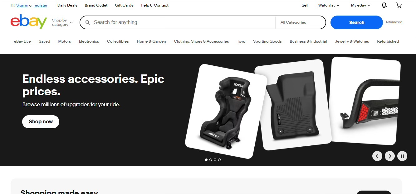 Masuk ke platform ebay.com.